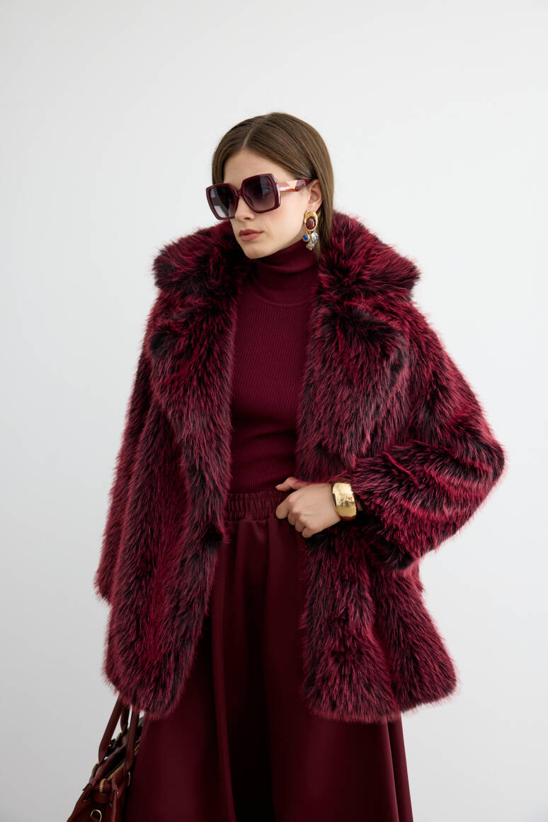 Premium Kürk Bordo - EMNORA