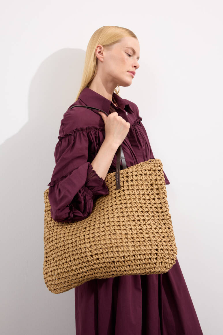 Solea Hasır Çanta Camel - 14