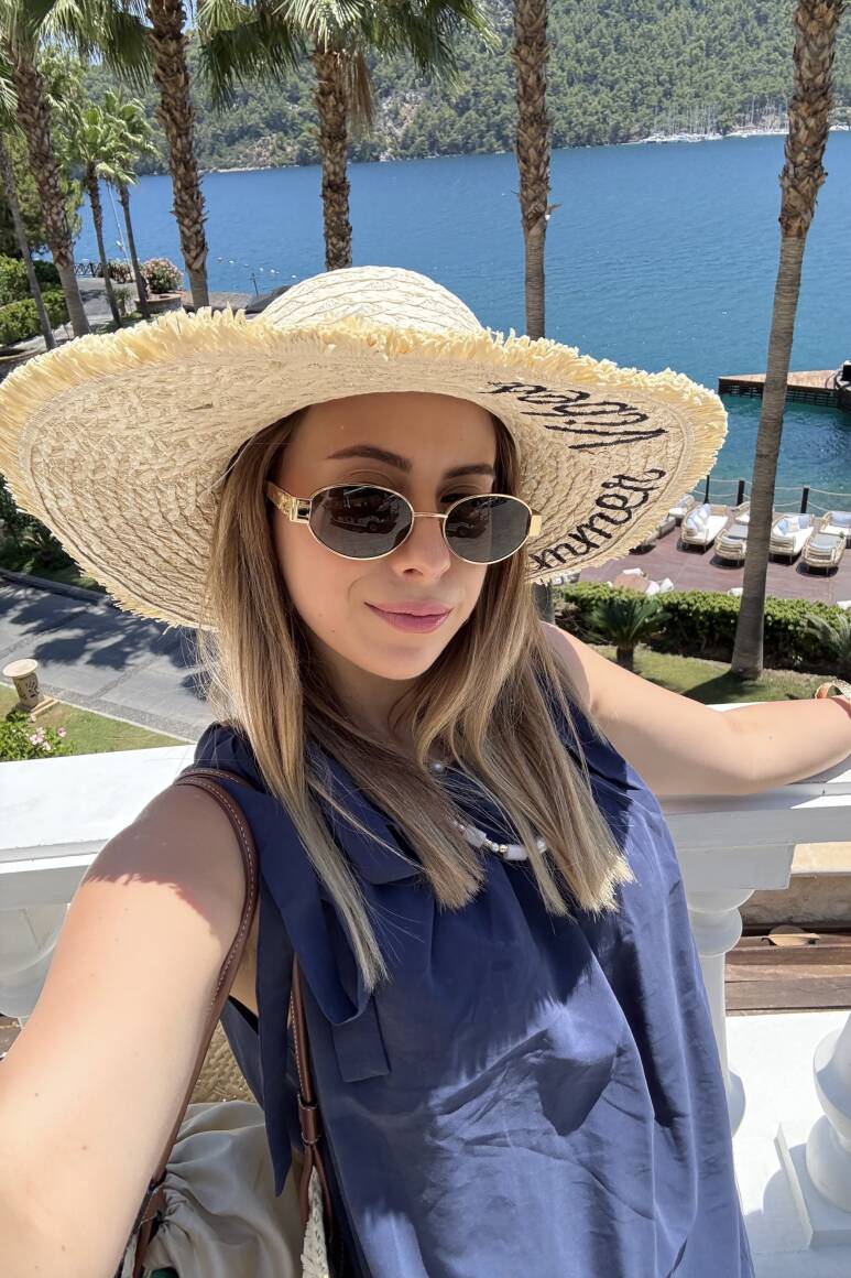 Summer Nakışlı Hasır Şapka Bej - 2