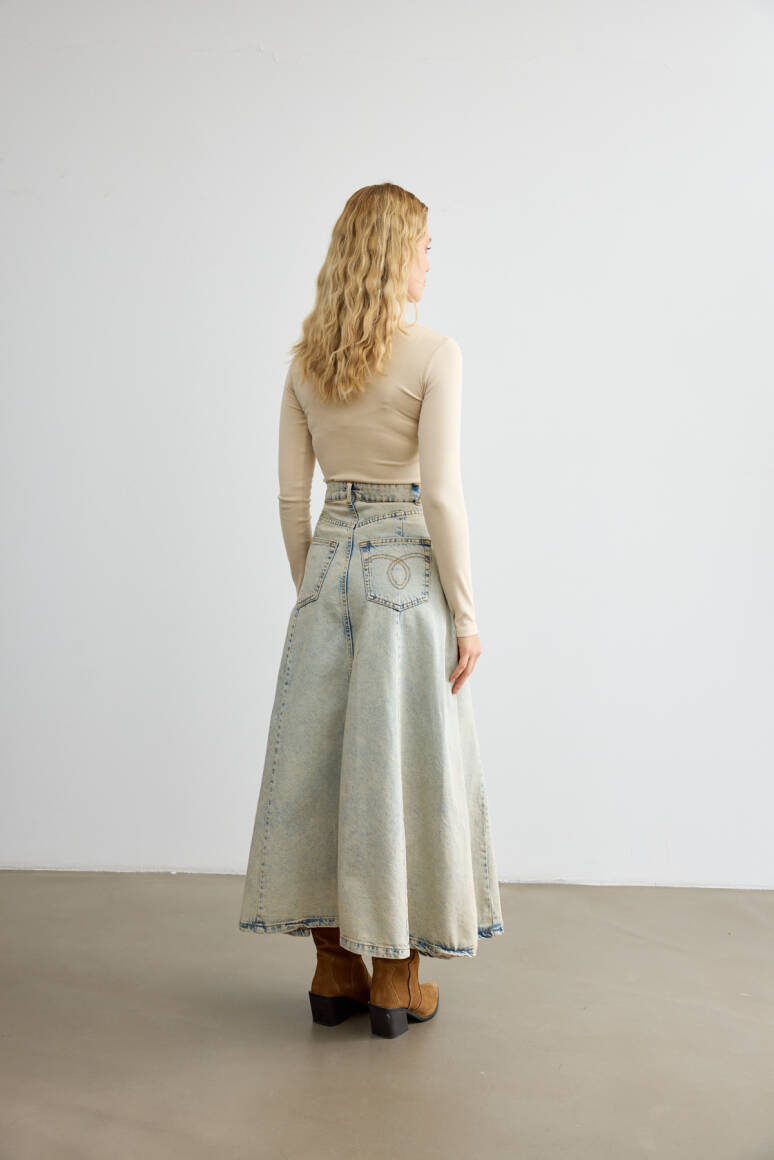 Timeless Denim Etek Vintage Mavi - 8