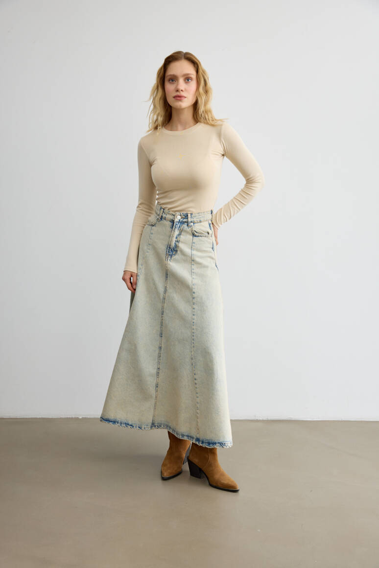 Timeless Denim Etek Vintage Mavi - 2