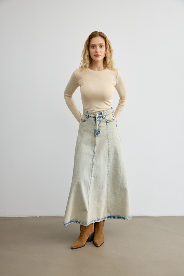 Timeless Denim Etek Vintage Mavi Vintage Mavi