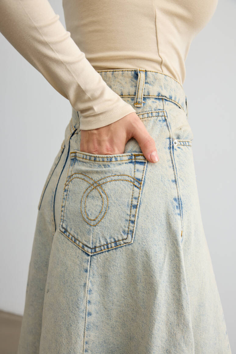 Timeless Denim Etek Vintage Mavi - 7