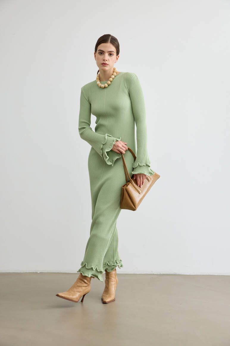 Valessi Triko Elbise Yeşil - EMNORA