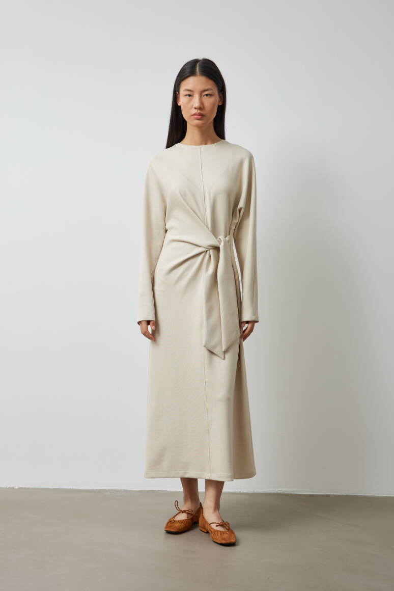 Yandan Düğümlü Elbise Taş - EMNORA