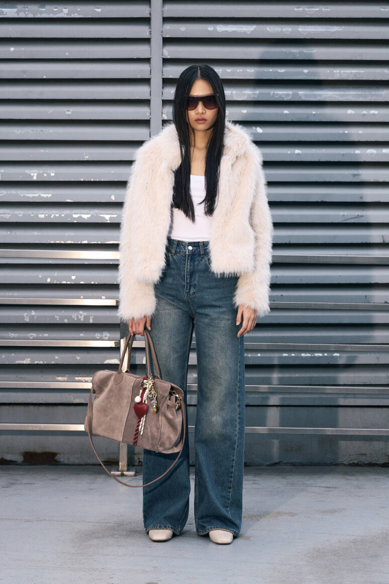 Yüksek Bel Wide-Leg Jean Mavi - EMNORA