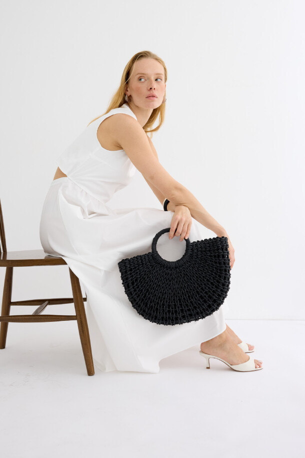 Zenya Hasır Çanta Siyah - 5